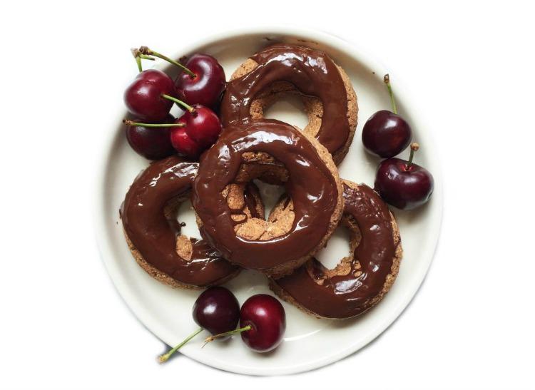 Grain-Free Dark Chocolate Black Cherry Zevia Donuts